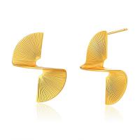 Brass Stud Earring 18K gold plated fashion jewelry & for woman golden nickel lead & cadmium free Sold By Pair