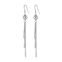 Fashion Fringe Oorbellen, Messing, platinum plated, mode sieraden & voor vrouw, platina kleur, nikkel, lood en cadmium vrij, 80mm, Verkocht door pair