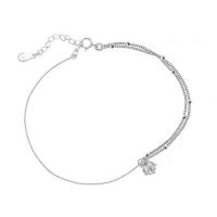 Circonio cúbico Micro Pave Pulsera Plata, Plata de ley 925, chapado en platina real, Doble capa & micro arcilla de zirconia cúbica & para mujer, color original, 175mm, Vendido por UD