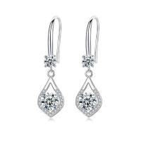 Cubic Zirconia micro pavimenta Sterling Silver Earring, 925 sterline d'argento, placcato platino, Micro spianare cubic zirconia & per la donna, nessuno, 26x6mm, Venduto da coppia