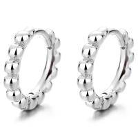 925 sterline d'argento Huggie Orecchino ad anello, placcato platino, formato differente per scelta & per la donna, colore originale, Venduto da coppia