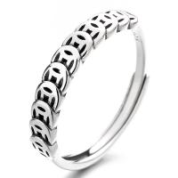 Sterling Silver Nakit Finger Ring, 925 Sterling Silver, platine pozlaćen, Podesiva & za žene, izvorna boja, 21.20mm, Prodano By PC