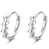 925 sterling silver Huggie Hoop Earring, plated, mode smycken & för kvinna, fler färger för val, 12.30x13.80mm, Säljs av Par