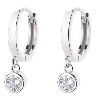 Cubic Zirconia Micro Pave Sterling Silver Earring 925 Sterling Silver plated micro pave cubic zirconia & for woman Sold By Pair