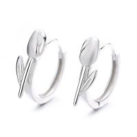 925 sterling silver Huggie Hoop Earring, Tulip, plated, mode smycken & för kvinna, fler färger för val, 13.30x14.50mm, Säljs av Par