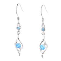 925 Sterling Silver Drop & Dangle Brincos, 925 de prata esterlina, with Topaze, platinado, joias de moda & para mulher, cor original, 40mm, vendido por par