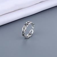 Anillo de dedo de latón, metal, chapado en color de plata antigua, Ajustable & para mujer, agujero:aproximado 1mm, 10PCs/Grupo, Vendido por Grupo