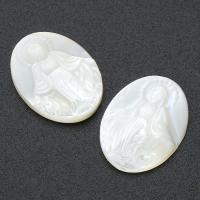 Cabochon en coquillage, coquille blanche, Naturel & bijoux de mode & DIY, blanc, 15x19.50x3mm, 10PC/lot, Vendu par lot