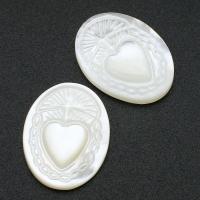 Cabochão de concha, concha branca, Natural & joias de moda & DIY, branco, 15x19.50x2.50mm, 10PCs/Lot, vendido por Lot