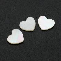 Skal Cabochons, White Shell, Hjärta, Naturligt & mode smycken & DIY, vit, 8x7x1mm, 100PC/Lot, Säljs av Lot