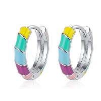 Orecchini cerchietti Hoop ottone, placcato color platino, gioielli di moda & per la donna, 15x3mm, Venduto da coppia