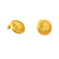 Latão Brinco, cobre, Roda plana, banhado a ouro 18k, para mulher, níquel, chumbo e cádmio livre, 12mm, vendido por par