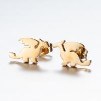 Stainless Steel Stud Earrings 304 Stainless Steel Dinosaur Vacuum Ion Plating fashion jewelry & for woman Sold By Pair