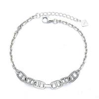 925 Sterling Silver Bangle Bracelet polished fashion jewelry & for woman original color 190mm Sold By PC