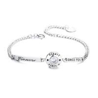 Circonio cúbico Micro Pave Pulsera Plata, Plata de ley 925, pulido, micro arcilla de zirconia cúbica & para mujer, color original, 190mm, Vendido por UD