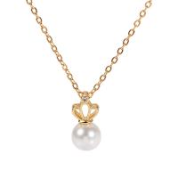 Shell mer du Sud Pendentif, laiton, avec Shell Pearl, Placage, styles différents pour le choix & pavé de micro zircon & pour femme, plus de couleurs à choisir, 8.40x7.10mm, 3pairescouple/lot, Vendu par lot