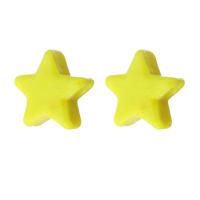 Granulos artesanais de  Lampwork, vidrilho, Estrela, DIY, amarelo, 14.50x14x6.50mm, Buraco:Aprox 1.5mm, vendido por PC