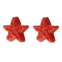 Handgemaakte Lampwork Beads, Ster, DIY, rood, 15x14x8mm, Gat:Ca 2mm, Verkocht door PC