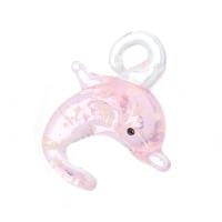 Mode Lampwork Pendants, Dolphin, Unisex, rosa, 26x32x16mm, Hål:Ca 5mm, Säljs av PC