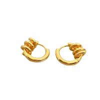 Brass Huggie Hoop Earring Donut plated for woman nickel lead & cadmium free 19.80mm Sold By Pair