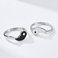 Couple Finger Rings 304 Stainless Steel polished fashion jewelry & Unisex Sold By PC