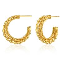 Brass Stud Earring 18K gold plated fashion jewelry & for woman golden nickel lead & cadmium free Sold By Pair