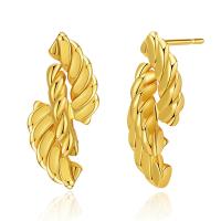 Brass Stud Earring 18K gold plated fashion jewelry & for woman golden nickel lead & cadmium free Sold By Pair