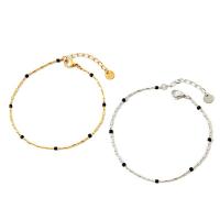 Titanium Steel Bracelet & Bangle Vacuum Ion Plating for woman & enamel 205mm Sold By PC