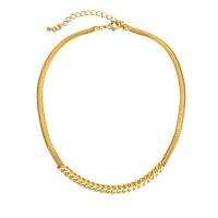 Collier en laiton, Placage de couleur d'or, bijoux de mode & pour femme, Or, 485mm, Vendu par PC