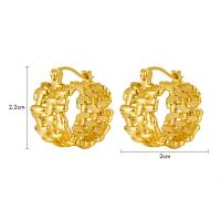 Laiton Leverback boucle d'oreille, Placage de couleur d'or, bijoux de mode & pour femme, Or, 22x20mm, Vendu par paire