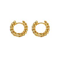 Boucle d'oreille Creole cerceau laiton, Placage de couleur d'or, bijoux de mode & pour femme, Or, 17mm, Vendu par paire