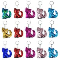 Key Chain, PET, med Zinc Alloy, Cat, Bærbare & Unisex, flere farver til valg, 70x75mm, Solgt af PC