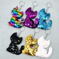 Key Chain, PET, med Zinc Alloy, Cat, Bærbare & Unisex, flere farver til valg, 100mm, Solgt af PC