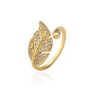 Kubieke Circonia Micro Pave Brass Ring, Messing, 18K verguld, Verstelbare & verschillende stijlen voor de keuze & micro pave zirconia & voor vrouw, multi-gekleurde, 18mm, Verkocht door PC