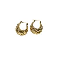 Messing Spring hoop oorbellen, gold plated, voor vrouw, 24.50x22mm, Verkocht door pair