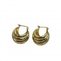 Laiton Leverback boucle d'oreille, Placage de couleur d'or, pour femme, 24.50x22mm, Vendu par paire