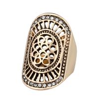 Zinc Alloy fingerring, forgyldt, mode smykker & forskellig størrelse for valg & for kvinde & med rhinestone, flere farver til valg, nikkel, bly & cadmium fri, 32mm, Solgt af PC