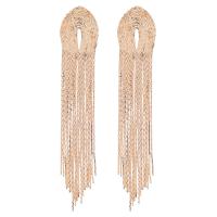 Fashion Fringe Boucles d'oreilles, alliage de zinc, Placage de couleur d'or, bijoux de mode & pour femme, doré, 115x21mm, Vendu par paire