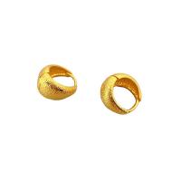 Messing Huggie Hoop Earring, 18K vergulde, voor vrouw, nikkel, lood en cadmium vrij, 15.20mm, Verkocht door pair