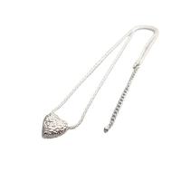 Collier en laiton, coeur, Placage de couleur argentée, pour femme, protéger l'environnement, sans nickel, plomb et cadmium, Longueur Environ 18 pouce, Vendu par PC