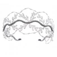 Bridal Fascia per capelli, lega in zinco, with cristallo, placcato, per la donna & con strass, nessuno, assenza di nichel,piombo&cadmio, 125x50mm, Venduto da PC