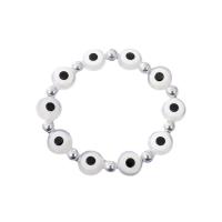 Bracelet Evil Eye bijoux, résine, avec alliage de zinc, Mauvais œil, Placage de couleur argentée, élastique & unisexe, plus de couleurs à choisir, Longueur 7.1 pouce, Vendu par PC