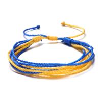 Pulseras de Moda, cordón poliéster, con aleación de zinc, chapado en color dorado, unisexo & ajustable & diferentes estilos para la opción & esmalte, color mixto, longitud 16-28 cm, Vendido por UD