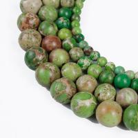 Impression Jasper Bead, Runde, poleret, du kan DIY & forskellig størrelse for valg, Solgt Per Ca. 14 inch Strand