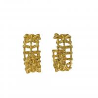 Messing oorbelknoppen, gold plated, voor vrouw & hol, goud, 29mm, Verkocht door pair