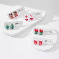 Christmas Earrings Resin Christmas Design & fashion jewelry & for woman Sold By Pair