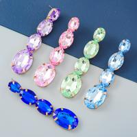 Rhinestone Earring Zinc Alloy plated fashion jewelry & for woman & with glass rhinestone Sold By Pair