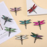 Shell Broche, Zinc Alloy, med Shell, Dragonfly, sølvfarvet forgyldt, Unisex, flere farver til valg, nikkel, bly & cadmium fri, 50x58mm, Solgt af PC