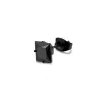 Zircone cubico ( CZ ) Orecchino a brillantino, 316L acciaio inox, lucidato a mano, unisex & stili diversi per la scelta & con zirconi cubici, nero, 7mm, Venduto da PC