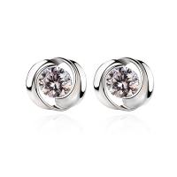 Cúbicos Circonia Pendiente Latón Micro pavimenta, metal, chapado en color de platina, micro arcilla de zirconia cúbica & para mujer, 11mm, Vendido por Par